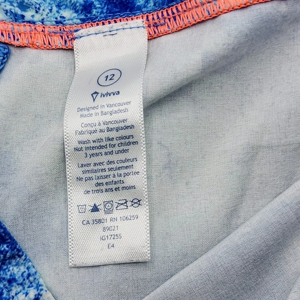 Ivivva Lululemon Girls Tranquil Blue Racerback Vented Laser Cut Tank Size 12